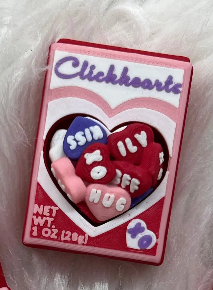 3D Conversation Hearts Clickers Pink Poodle Designz
