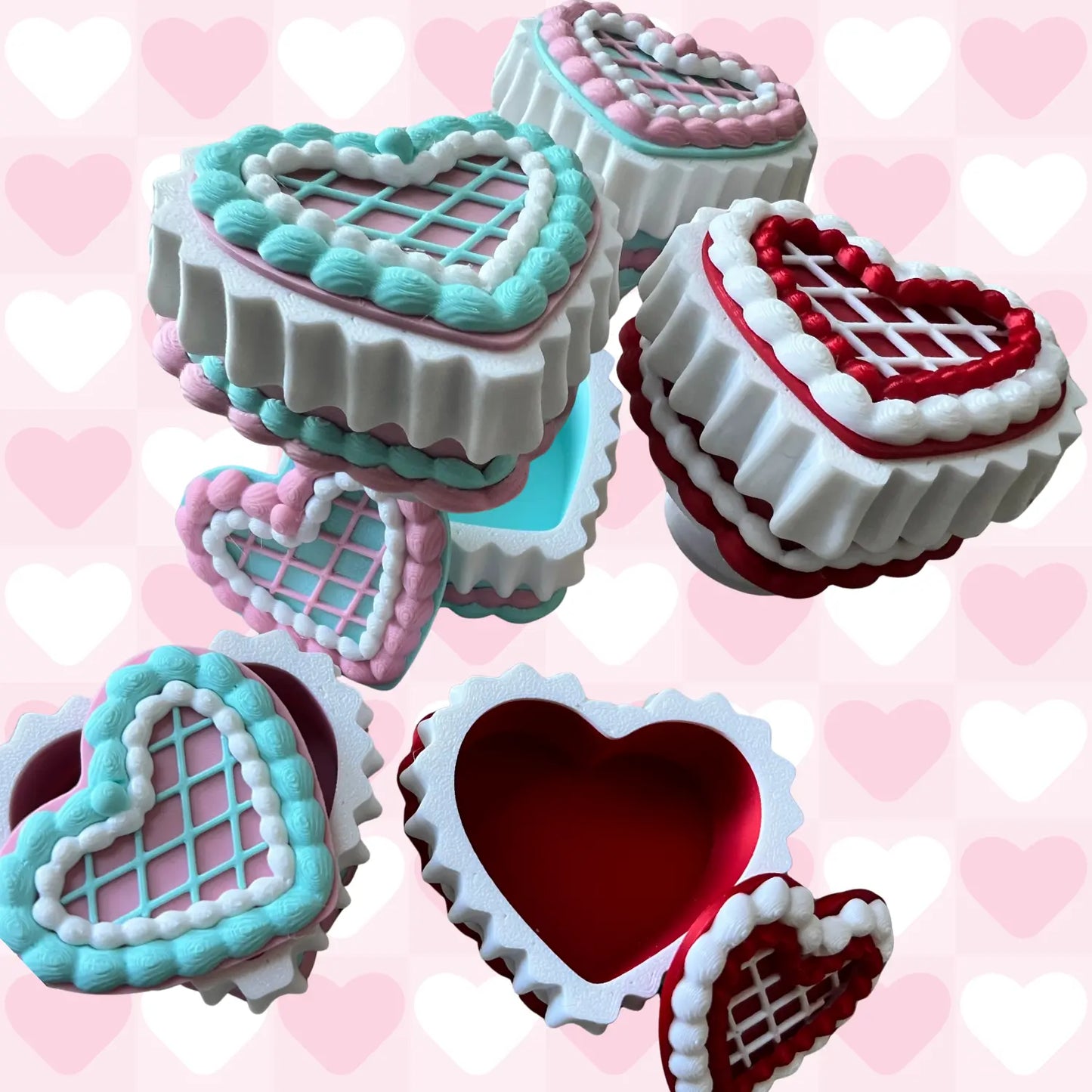 3D Fancy Trinket Boxes Pink Poodle Designz