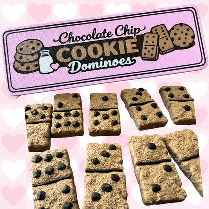 3D Faux Chocolate Chip Cookie Dominoes (Mochi Makes) Pink Poodle Designz