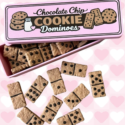 3D Faux Chocolate Chip Cookie Dominoes (Mochi Makes) Pink Poodle Designz