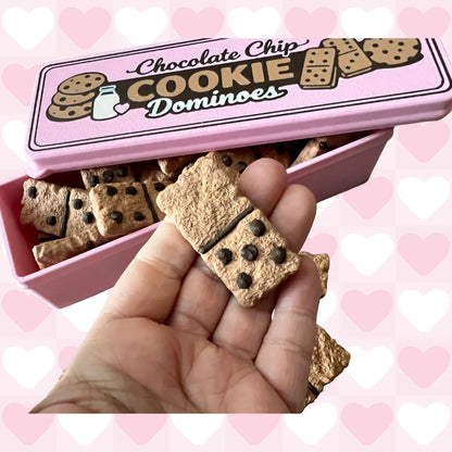 3D Faux Chocolate Chip Cookie Dominoes (Mochi Makes) Pink Poodle Designz