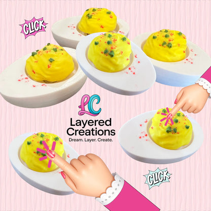3D Let’s Do Lunch Fidget Clickers (Ludo) Pink Poodle Designz