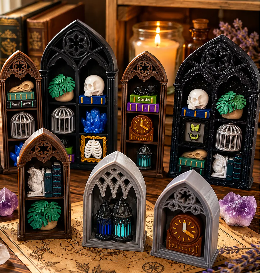 3D Printed Gothic Shelf Clickers (Marie’s Button) Pink Poodle Designz
