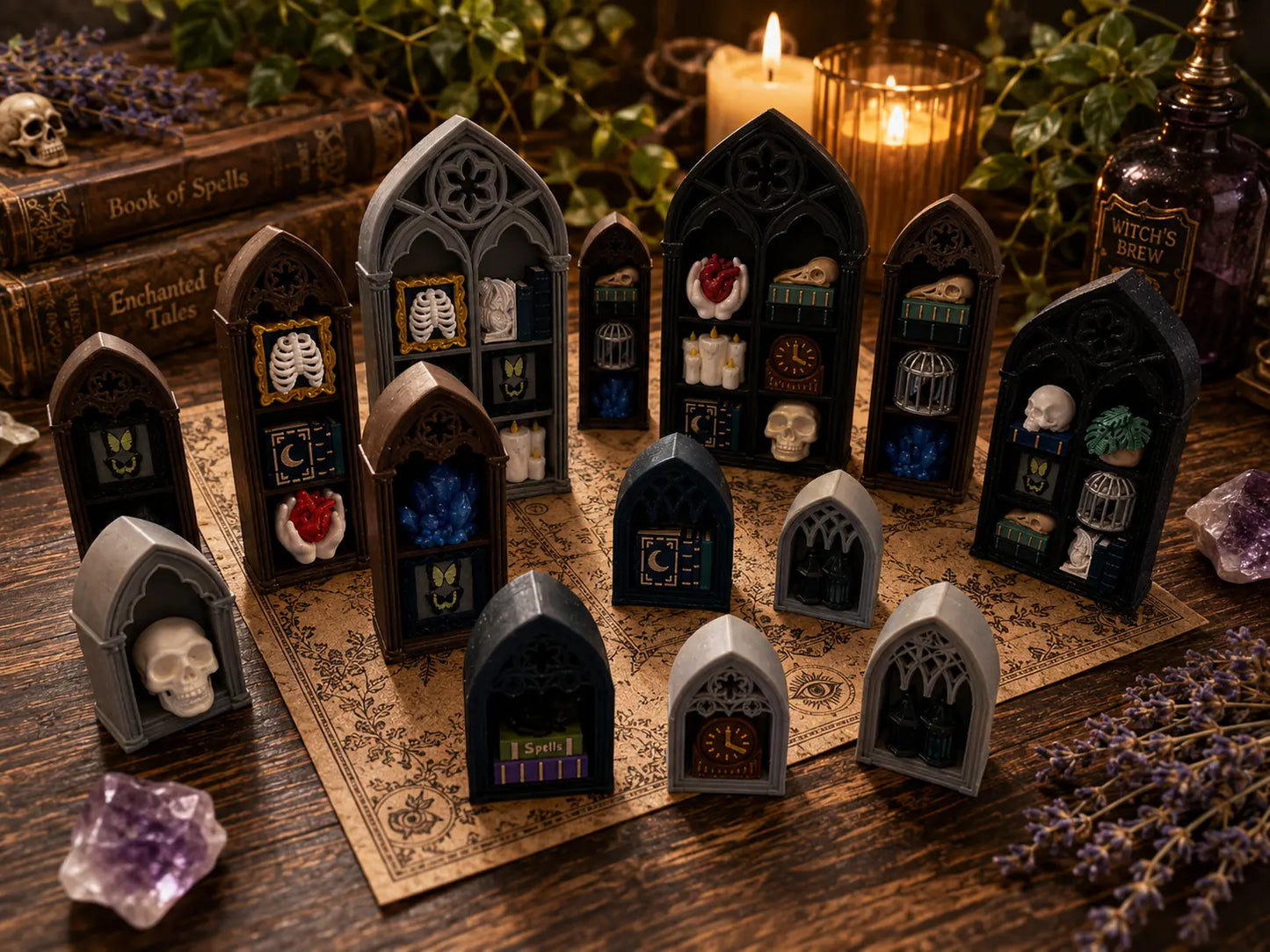 3D Printed Gothic Shelf Clickers (Marie’s Button) Pink Poodle Designz