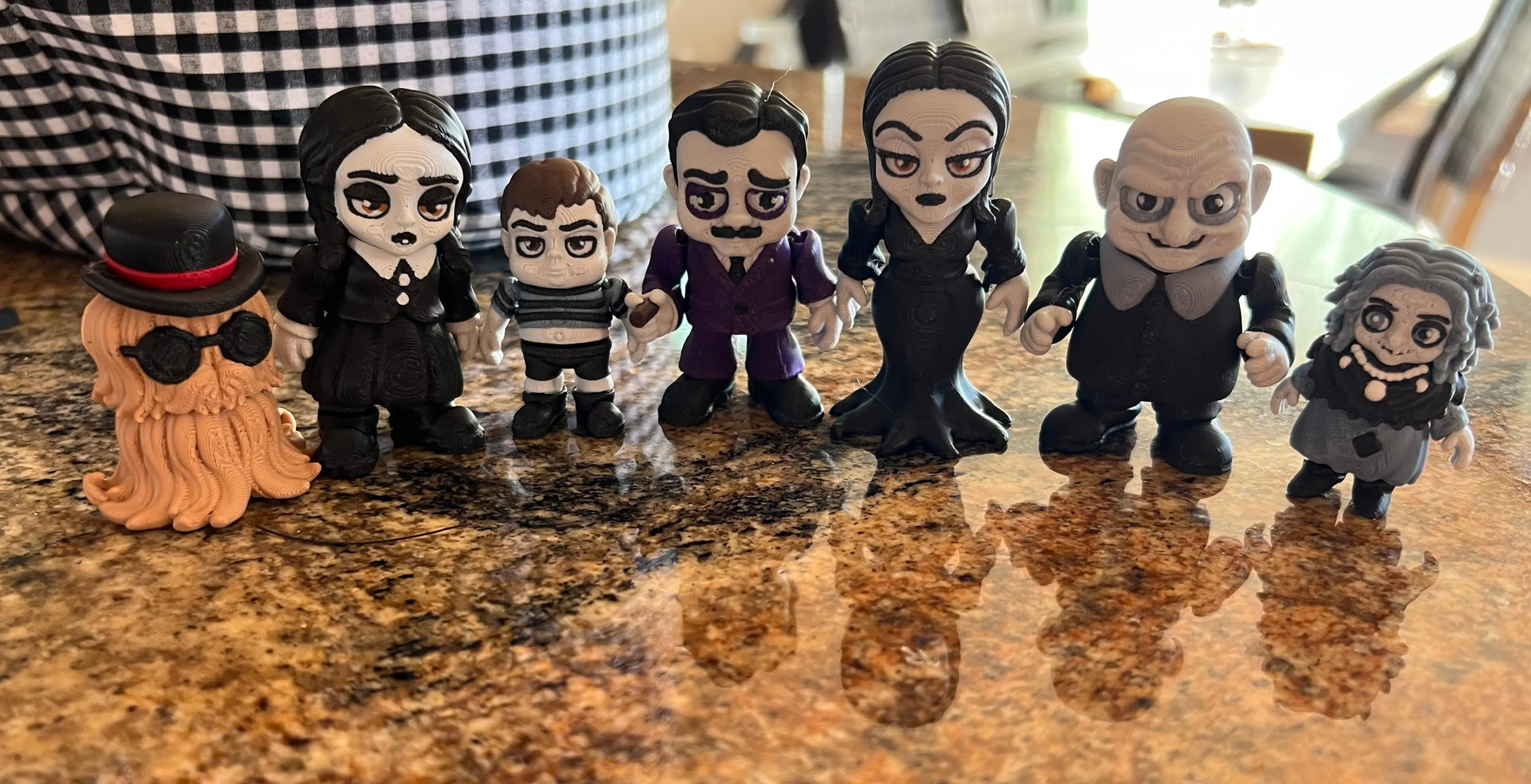 3D Printed The Adams Family Character Flexis (BOXI 3D) Pink Poodle Designz