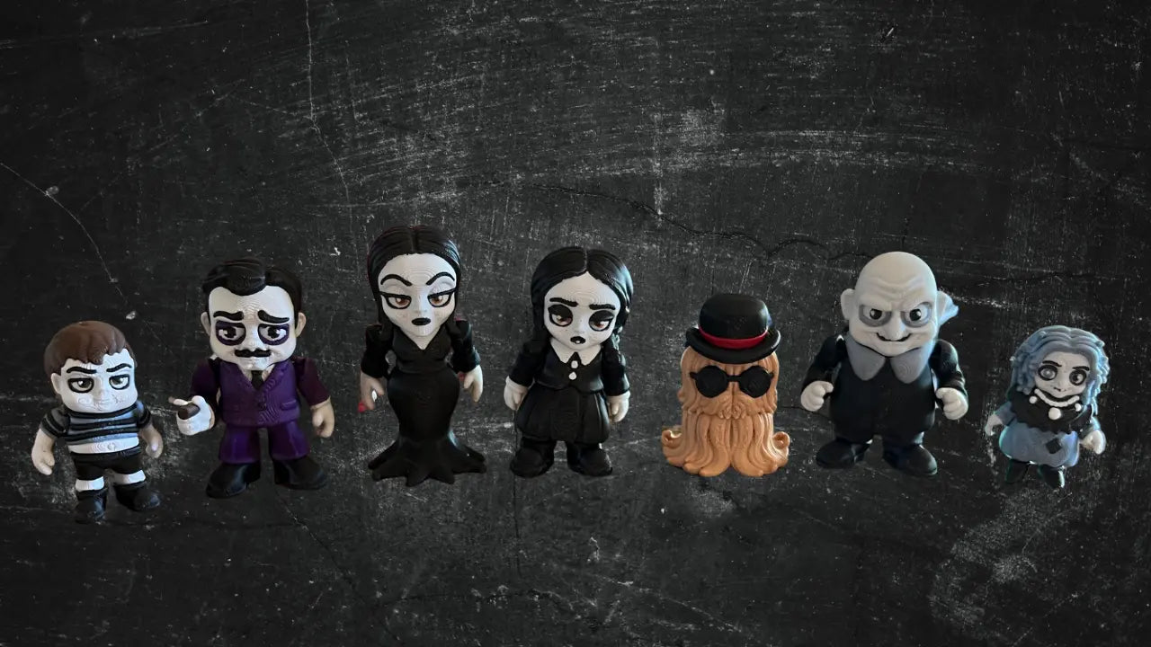3D Printed The Adams Family Character Flexis (BOXI 3D) Pink Poodle Designz