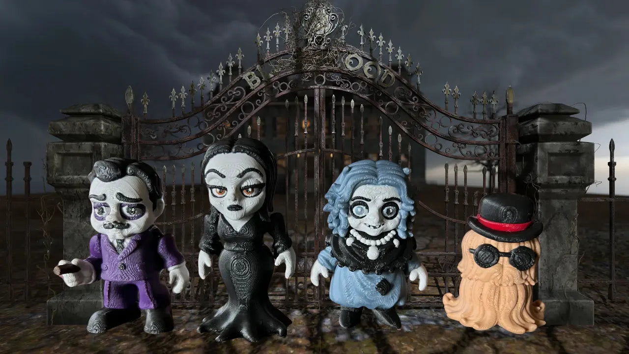 3D Printed The Adams Family Character Flexis (BOXI 3D) Pink Poodle Designz