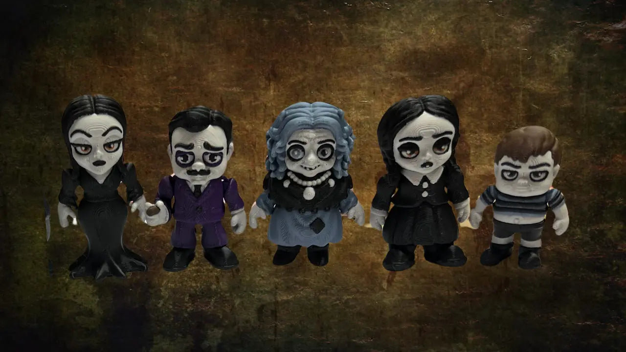 3D Printed The Addams Family Flexis (Boxi 3D) Pink Poodle Designz