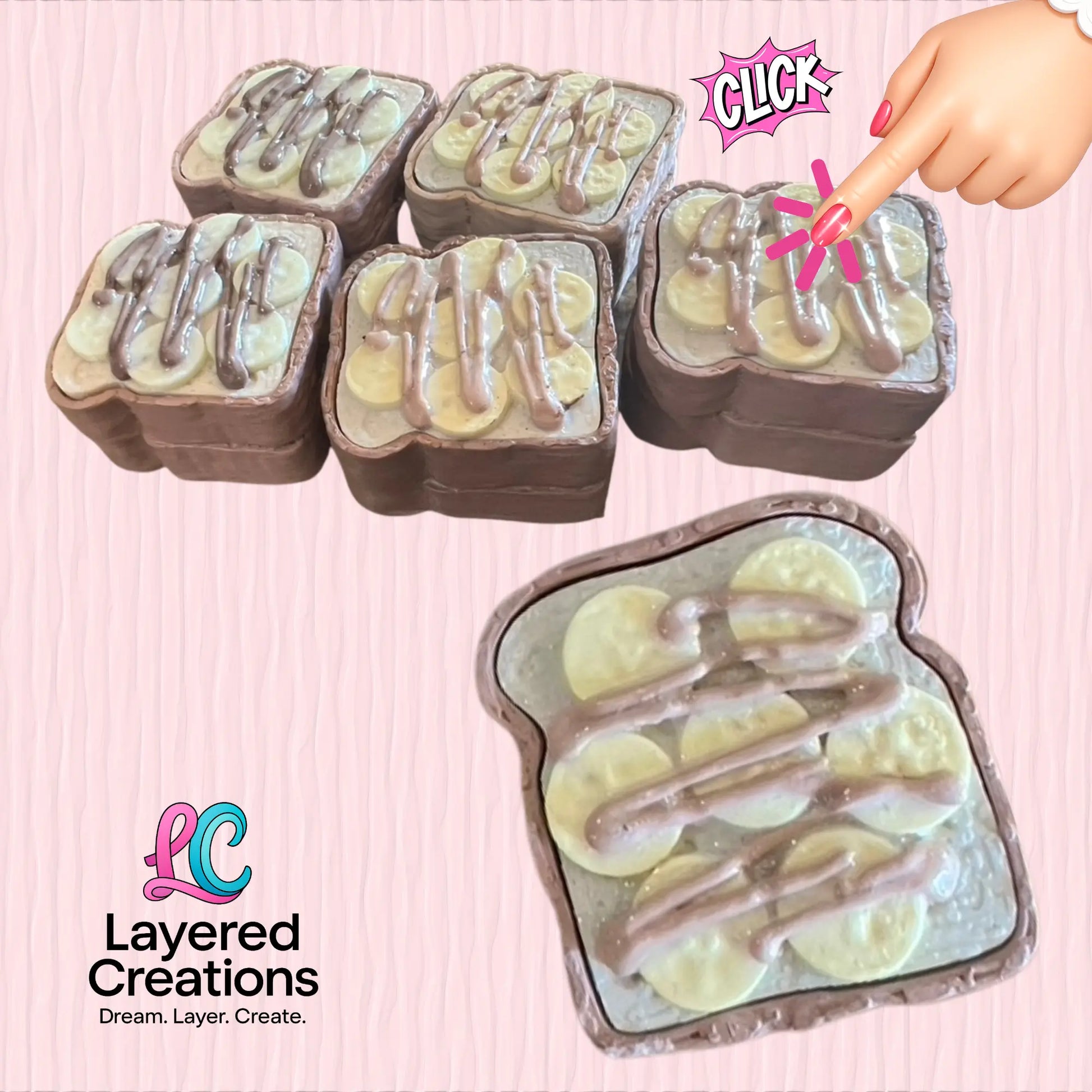 3D Printed Toast Clicker (Clickify3D) Pink Poodle Designz