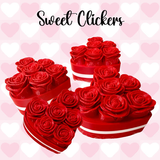 3D Rose Heart Fidget Clicker (Clickify3D) Pink Poodle Designz