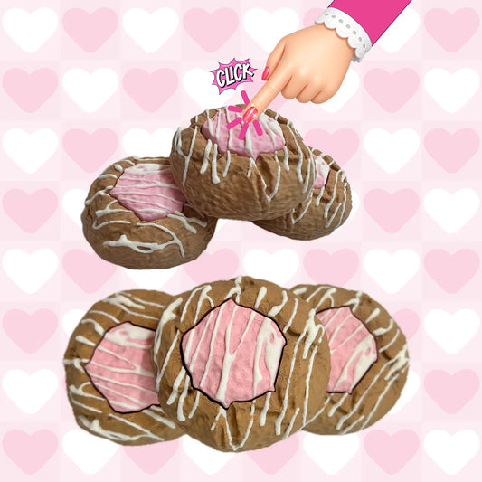 3D Thumbprint Cookies Fidget Clicker (Mochi Makes) Pink Poodle Designz