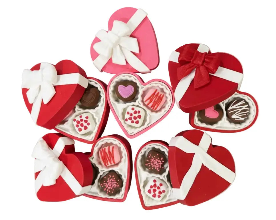 3D Valentine’s Chocolate Fidget Clickers Pink Poodle Designz