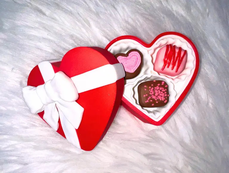 3D Valentine’s Chocolate Fidget Clickers Pink Poodle Designz