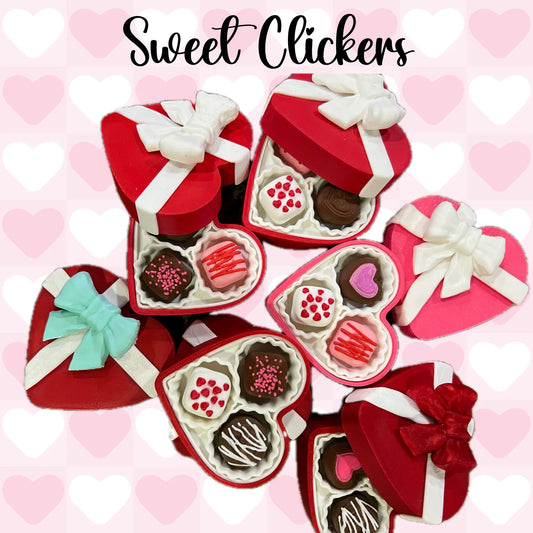 3D Valentine’s Chocolate Fidget Clickers (Mochi Makes) Pink Poodle Designz