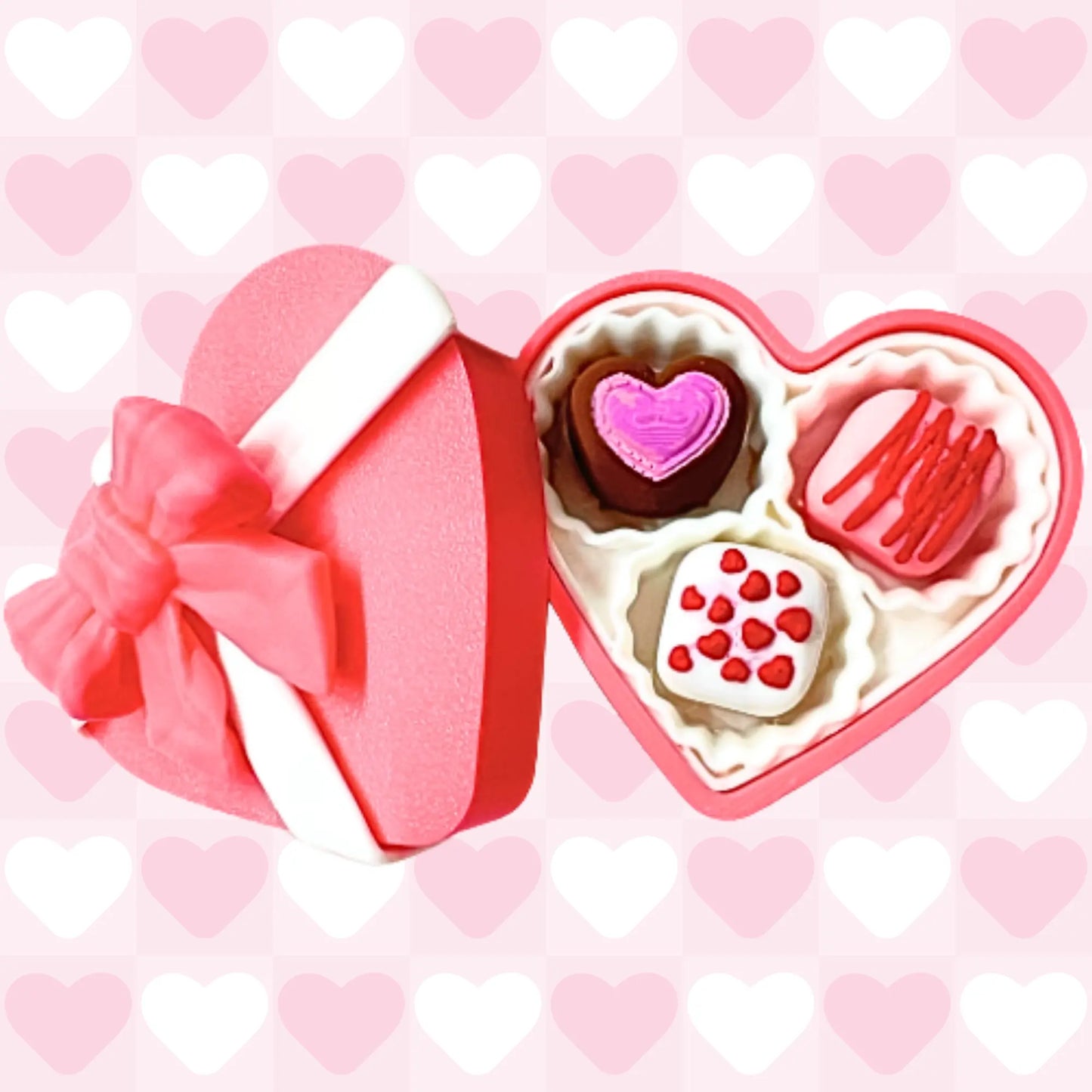 3D Valentine’s Chocolate Fidget Clickers (Mochi Makes) Pink Poodle Designz