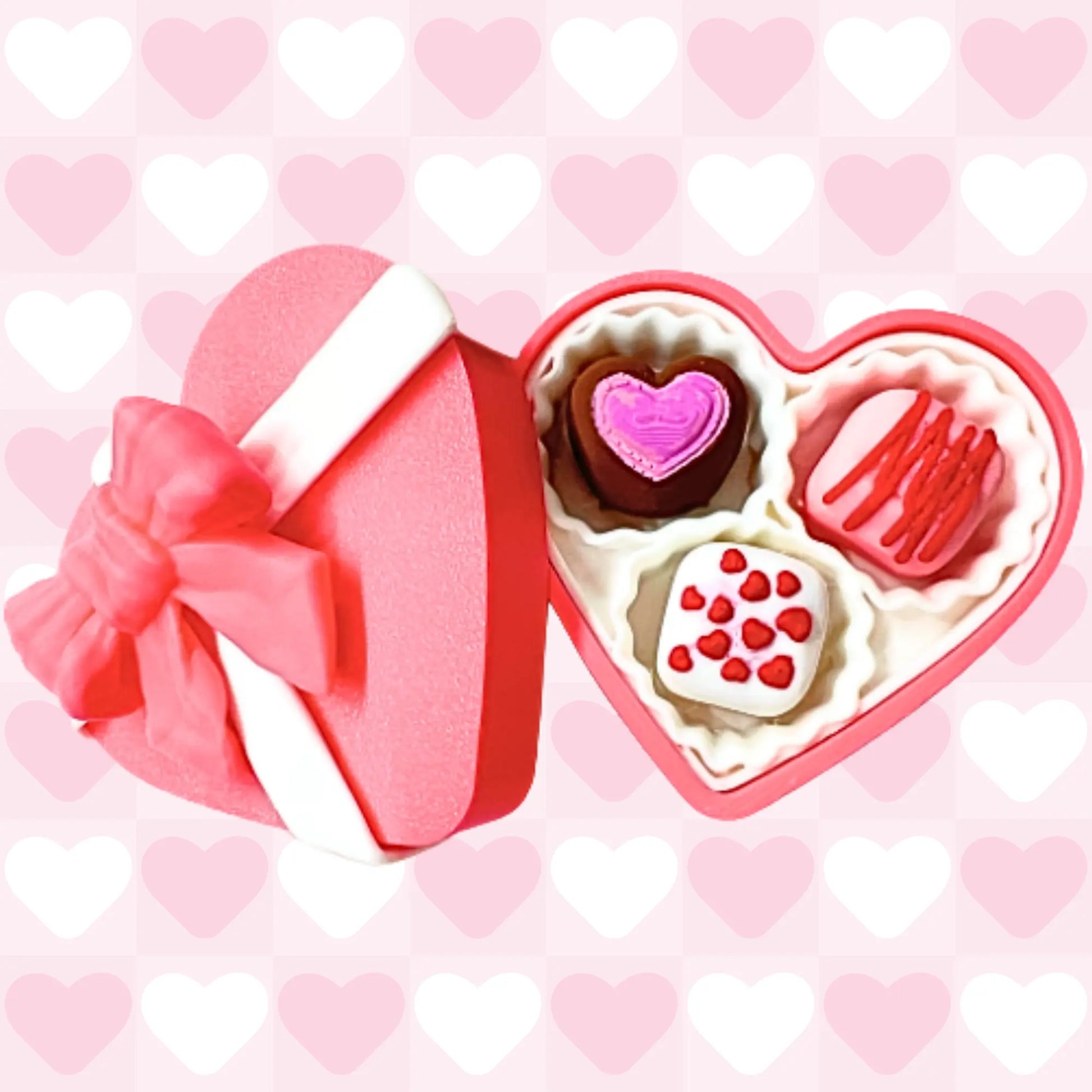 3D Valentine’s Chocolate Fidget Clickers (Mochi Makes) Pink Poodle Designz