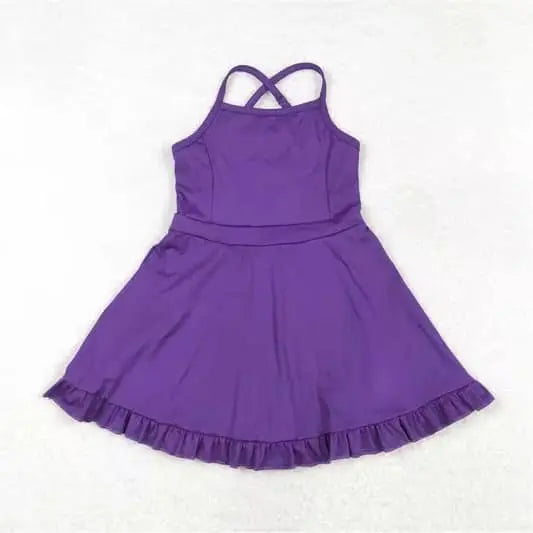 Adjustable Strap Ruffle Trim Dress With Built In Shorts Pink Poodle Designz