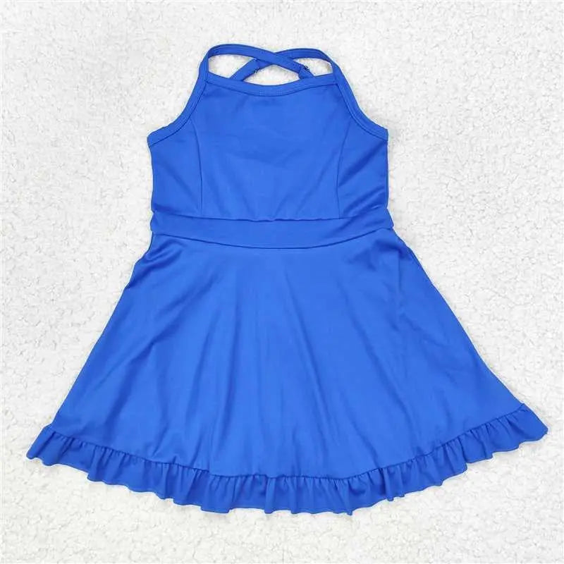 Adjustable Strap Ruffle Trim Dress With Built In Shorts Pink Poodle Designz