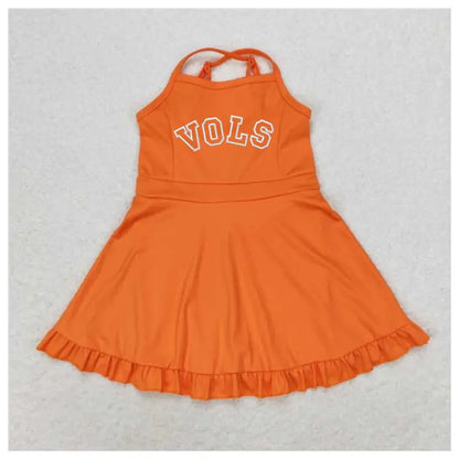 Adjustable Strap Ruffle Trim Dress With Built In Shorts Pink Poodle Designz