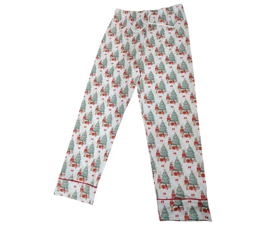 Adult Unisex Nutcracker Christmas Pajama Bottoms Pink Poodle Designz