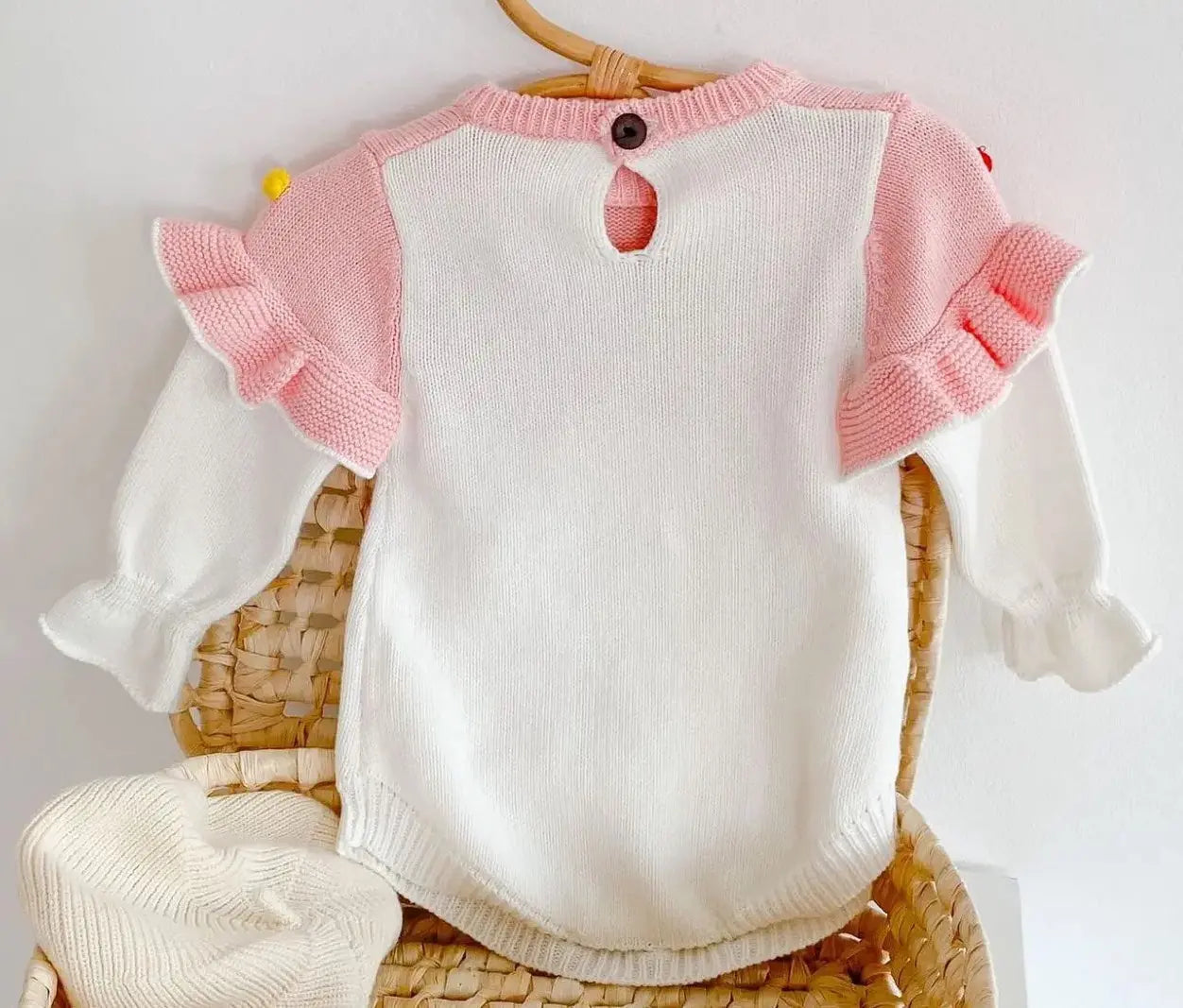 Baby Long Sleeve Cupcake Sweater Romper Pink Poodle Designz