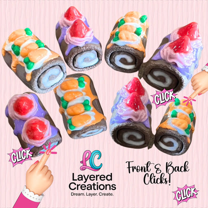 Cake Roll Fidget Clickers (Mochi Makes) Pink Poodle Designz