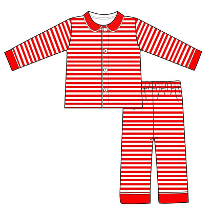 Christmas 2023 Pajamas- Boys 2pc Pajama Set Pink Poodle Designz