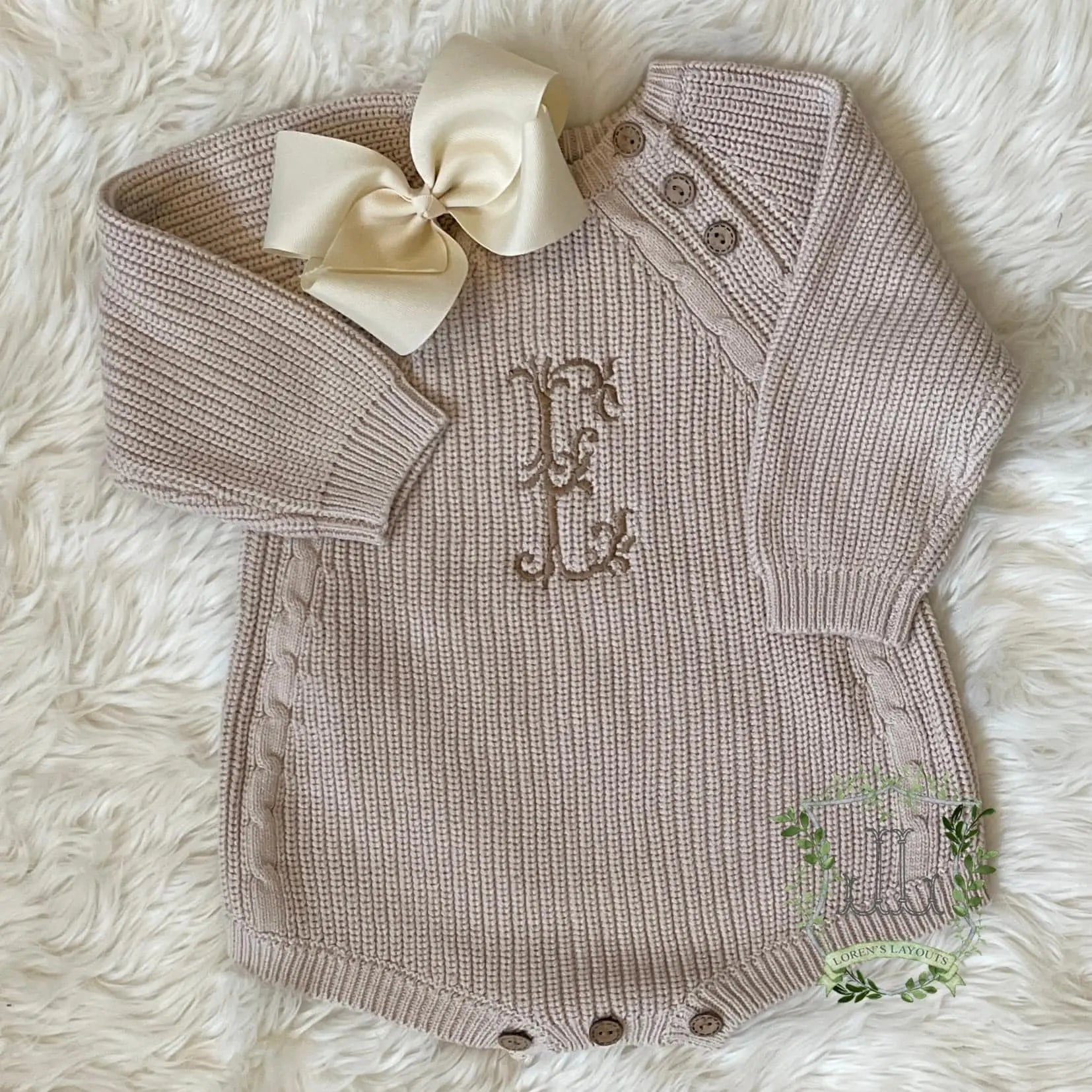 Chunky Knit Infant Sweater Bubble Pink Poodle Designz