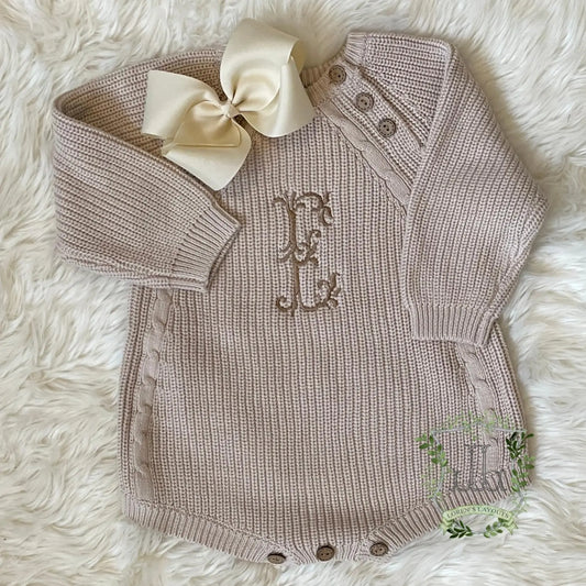 Chunky Knit Infant Sweater Bubble Pink Poodle Designz