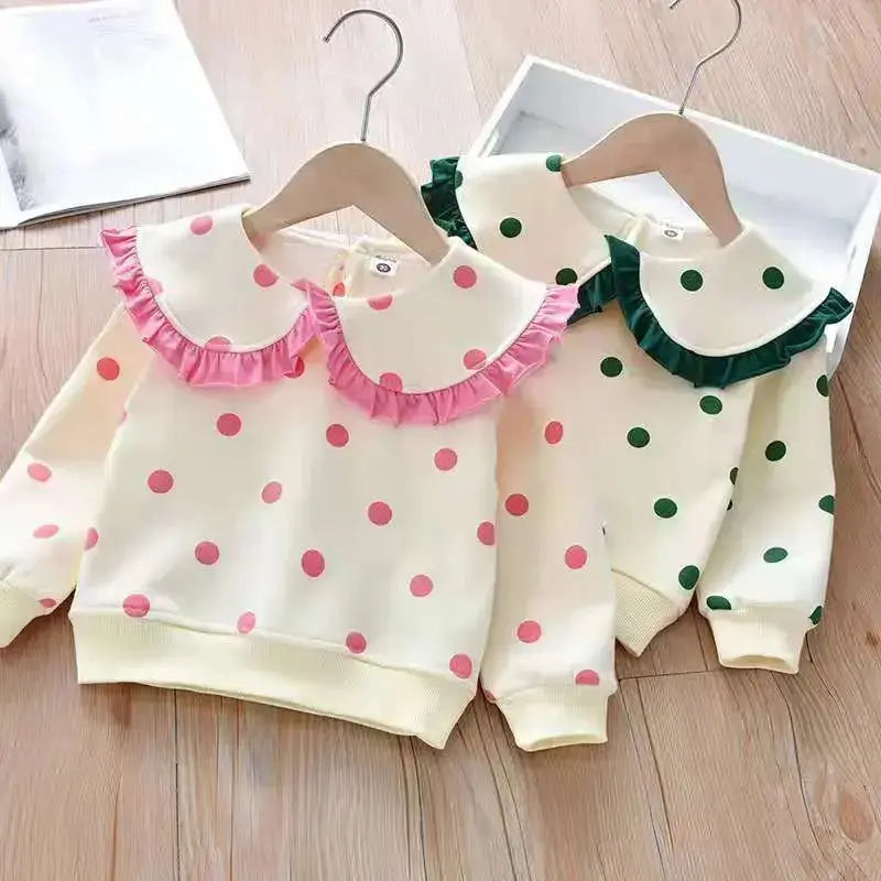Copy of Boutique Polka Dot Crewneck Sweatshirt Pink Poodle Designz