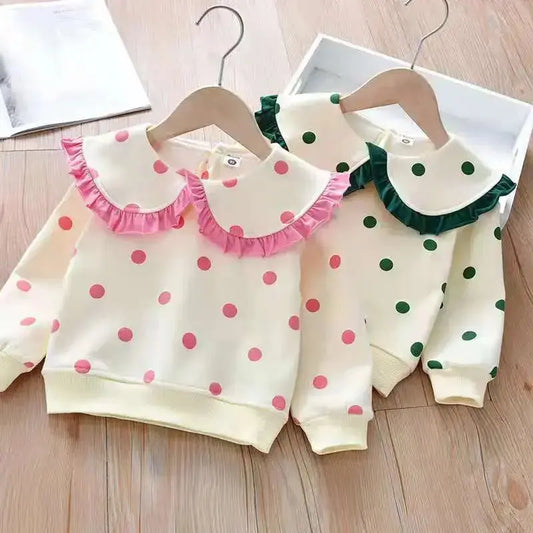 Copy of Boutique Polka Dot Crewneck Sweatshirt Pink Poodle Designz