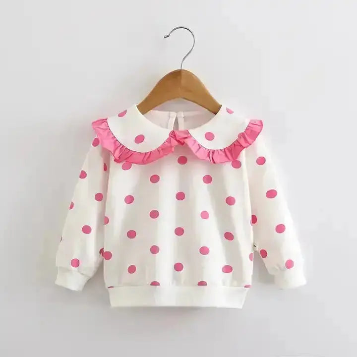 Copy of Boutique Polka Dot Crewneck Sweatshirt Pink Poodle Designz