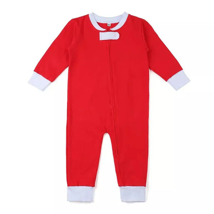 Drop seat Pajama Baby Zip Christmas Outfit Pajamas Red 1-Piece Knit Pink Poodle Designz