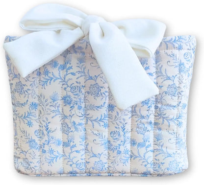 Elegant Quilted Toile Pattern Bible/Book Cover With Bow Pink Poodle Designz