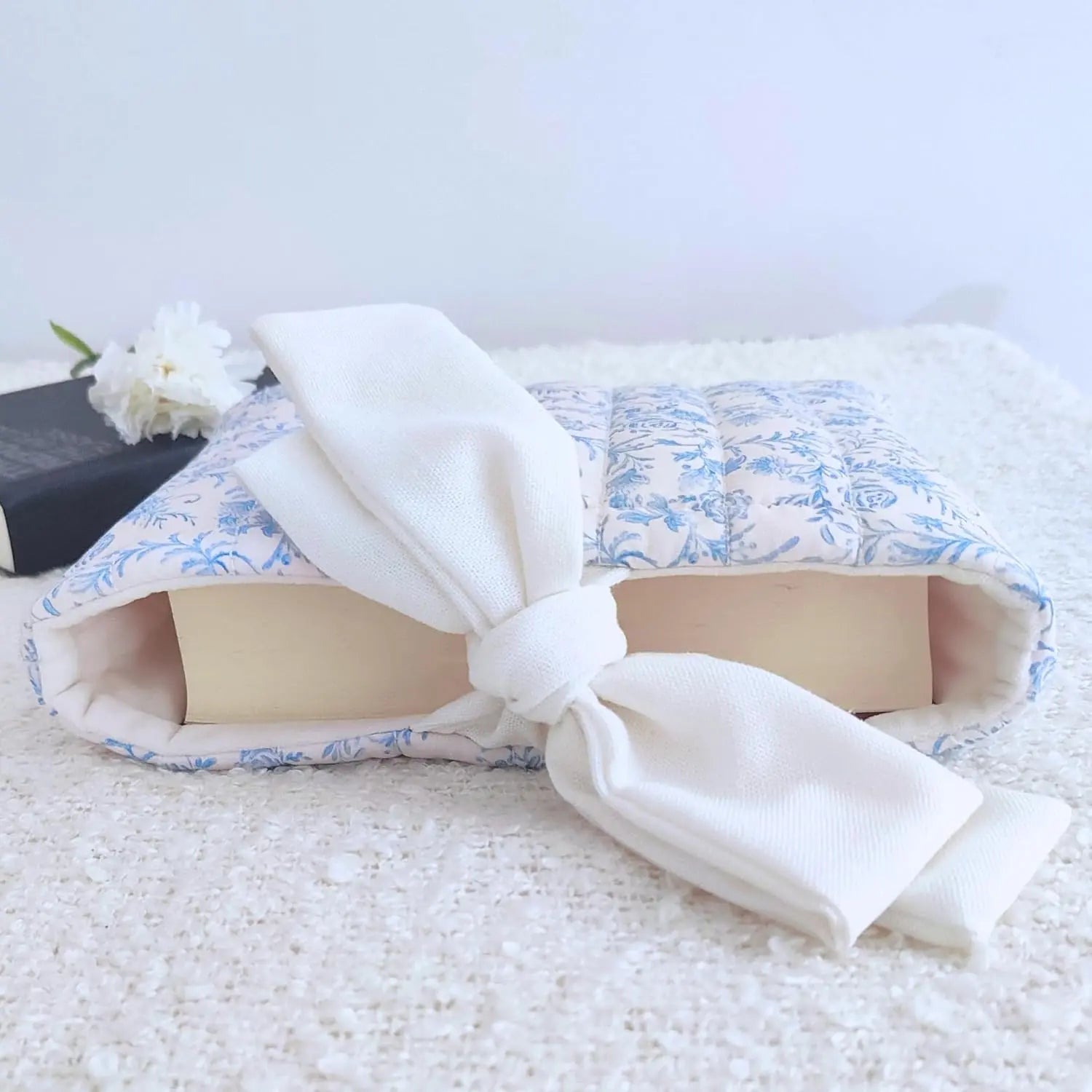 Elegant Quilted Toile Pattern Bible/Book Cover With Bow Pink Poodle Designz