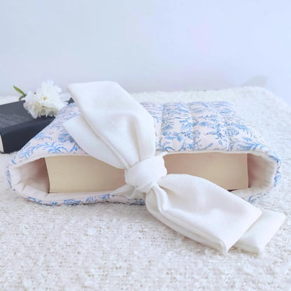 Elegant Quilted Toile Pattern Bible/Book Cover With Bow Pink Poodle Designz