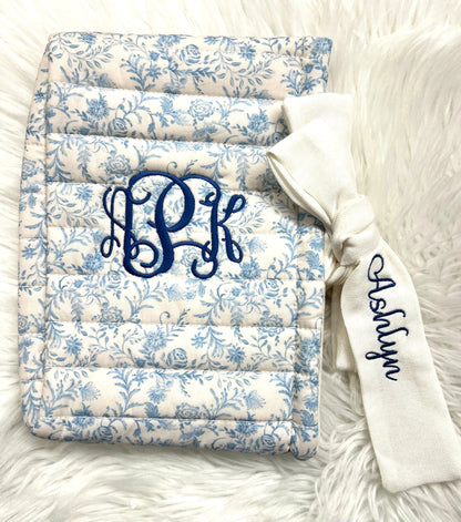 Elegant Quilted Toile Pattern Bible/Book Cover With Bow Pink Poodle Designz