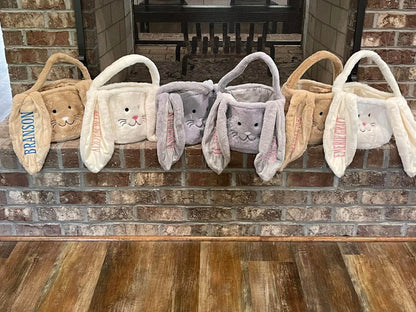 Embroidered Easter Bunny Baskets Pink Poodle Designz