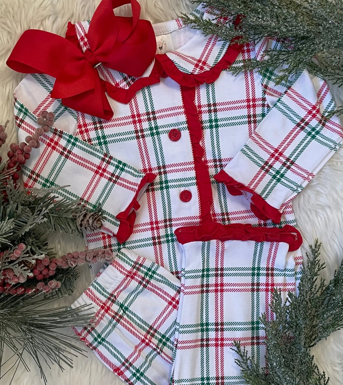 Family Plaid Christmas Pajamas Pink Poodle Designz