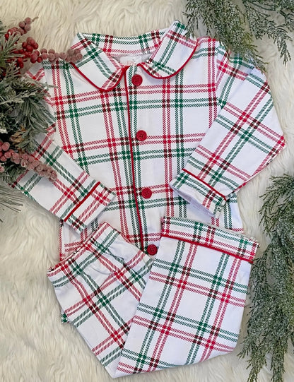 Family Plaid Christmas Pajamas Pink Poodle Designz