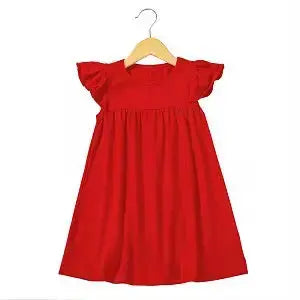 Girl's Cotton Flutter Sleeve Dress (9 Colors Available) Pink Poodle Designz