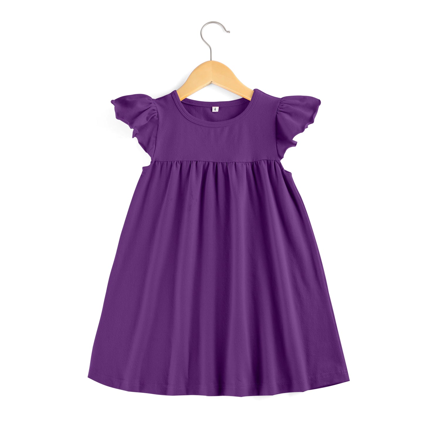 Girl's Cotton Flutter Sleeve Dress (9 Colors Available) Pink Poodle Designz