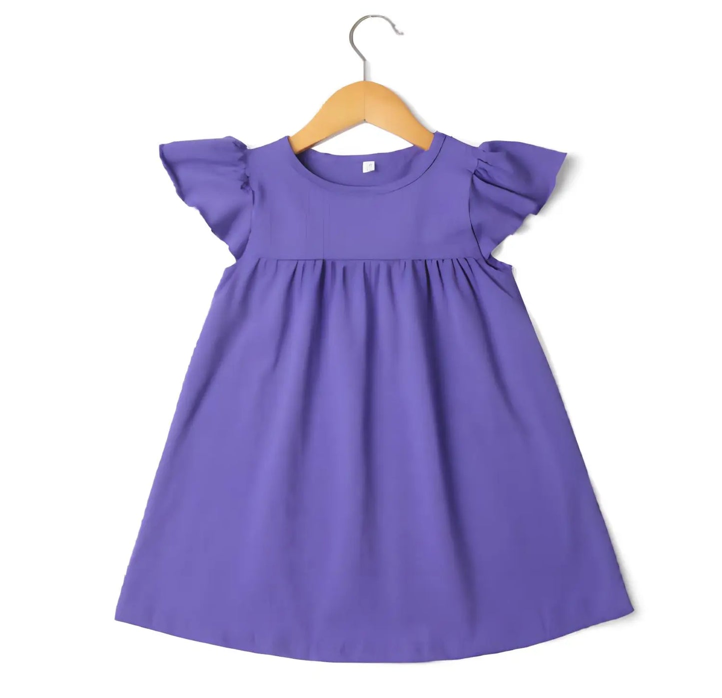 Girl's Cotton Flutter Sleeve Dress (9 Colors Available) Pink Poodle Designz
