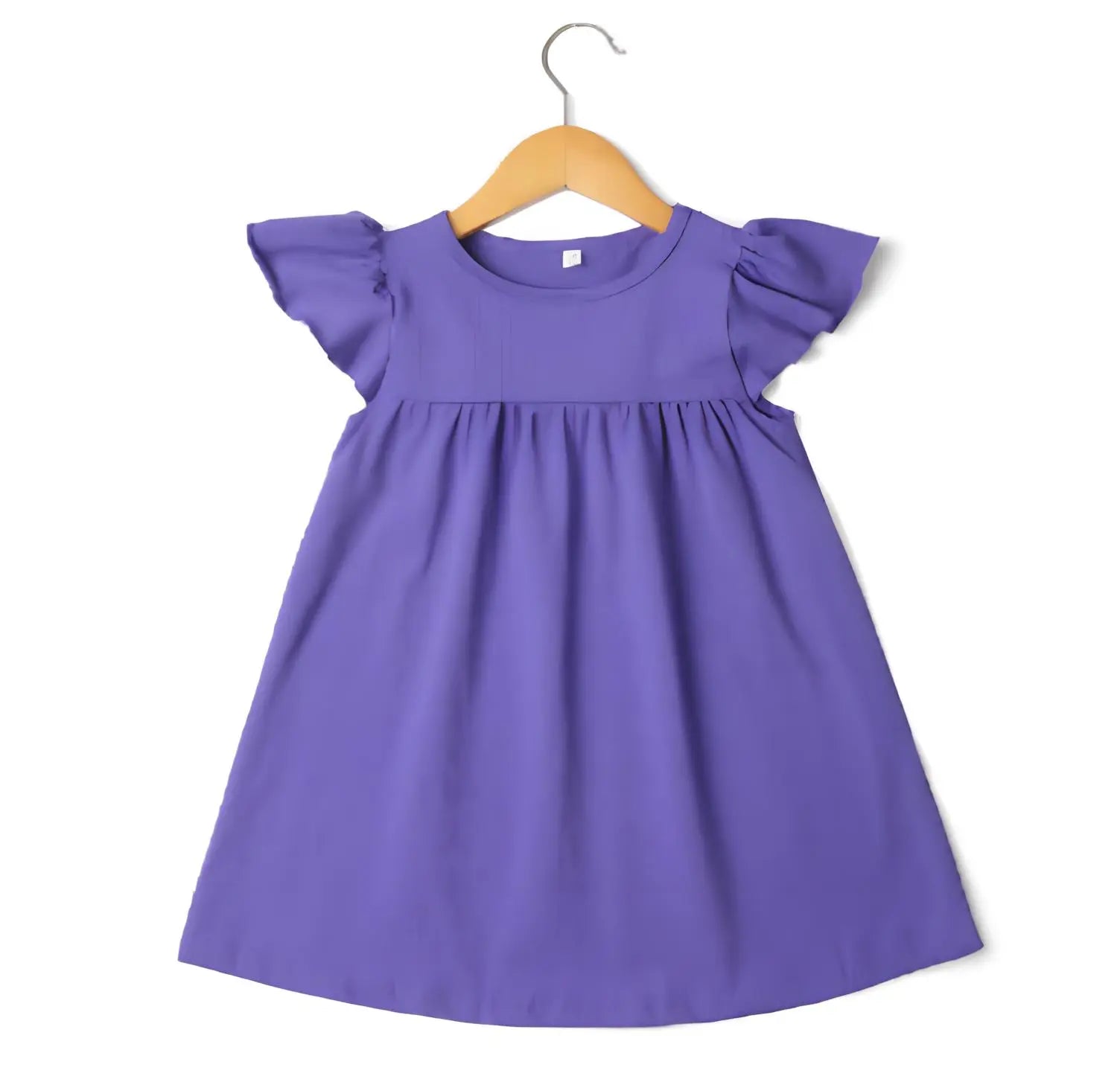 Girl's Cotton Flutter Sleeve Dress (9 Colors Available) Pink Poodle Designz
