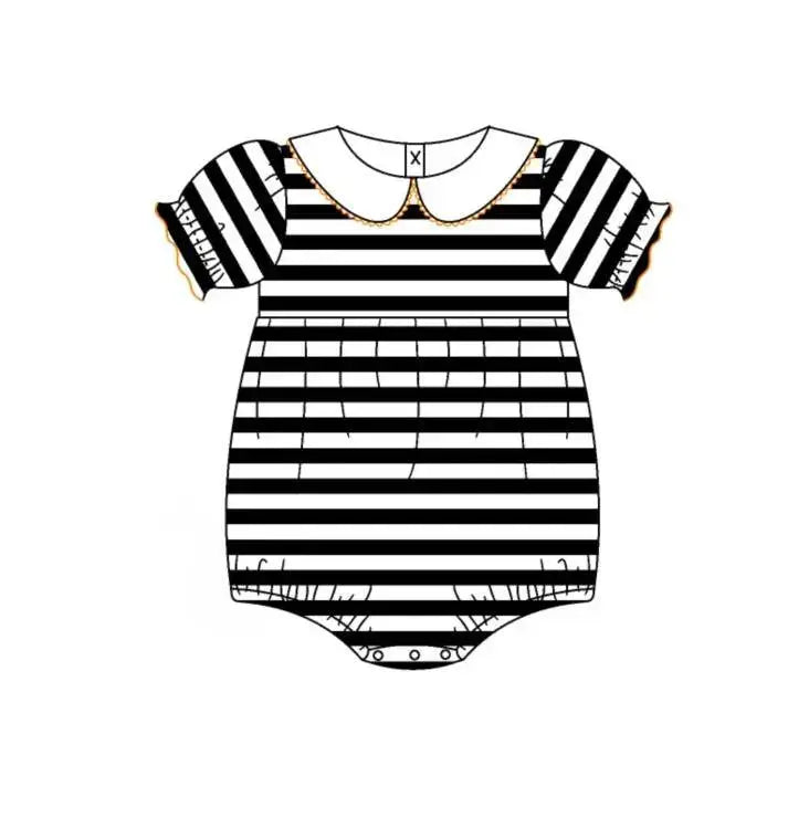 PREORDER- Boys Black & White Stripe Fall Shorts Set, Pants Set & Bubble Trimmed in Orange ****CLOSES 7/22***** Pink Poodle Designz