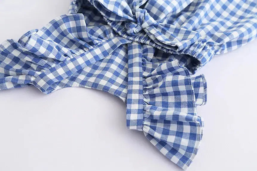 Girls Boutique Gingham Check Backless Summer Dresses Pink or Blue Pink Gingham / 5T Girls Boutique Gingham Check Backless Summer Dresses Pink or Blue Pink Gingham / 5T