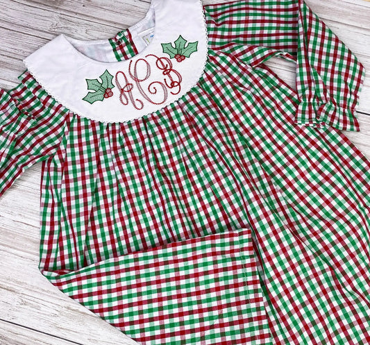 Girls Christmas Fully Lined Gingham Dress LOVE THAT COTTON