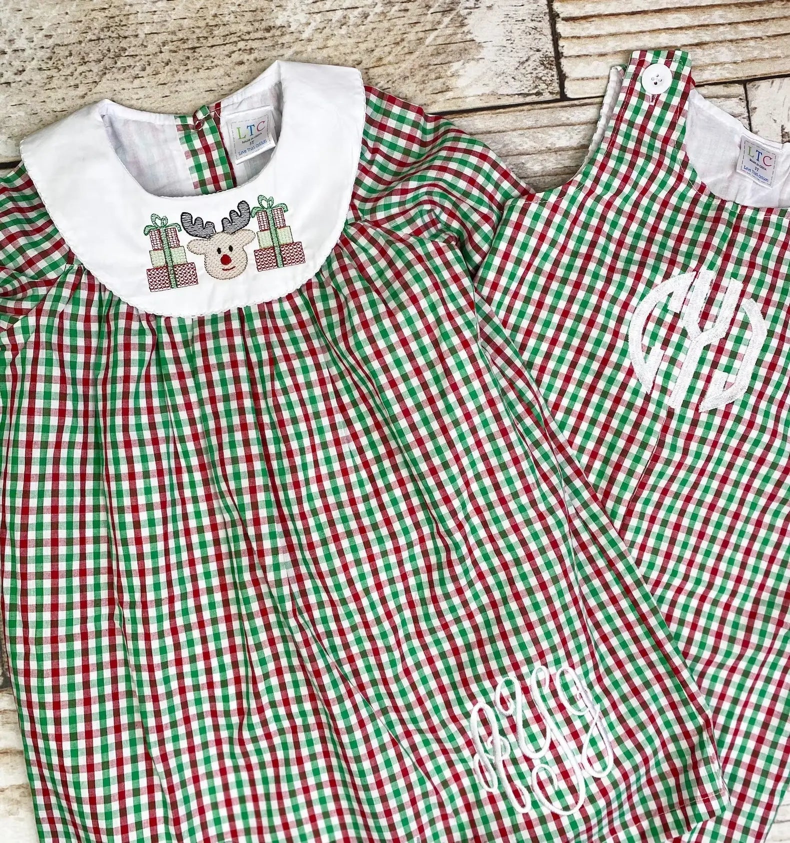 Girls Christmas Fully Lined Gingham Dress LOVE THAT COTTON