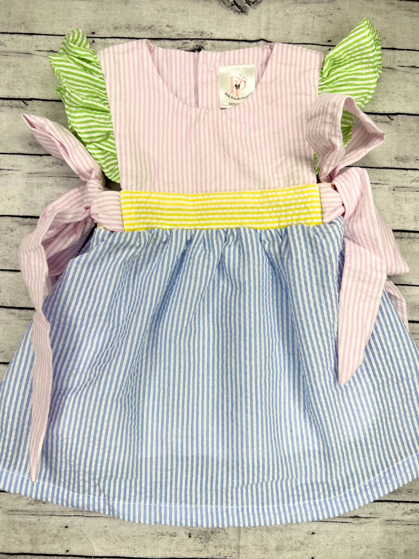 Colorblock Seersucker Dress main image 0