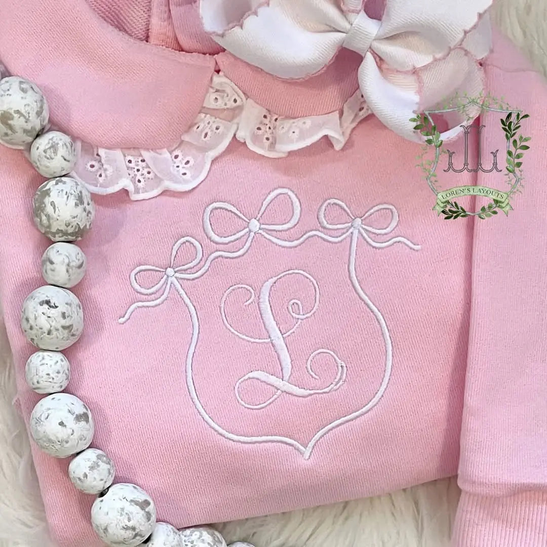 Girls French Terry Cotton Collared Sweatshirts Pink Poodle Designz
